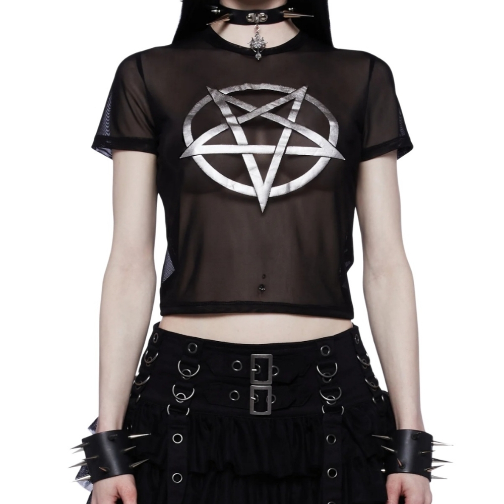 W1DOW Mesh Pentagram Shirt